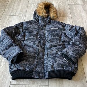 Ecko unltd Grey Aussie camouflage Large,hooded coat for men